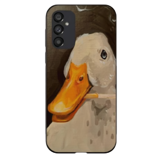 Samsung Galaxy A24 Case – Premium Artistic Phone Cover (Metal Glass Finish) – ‘An Existential Duck’ by Libaadah