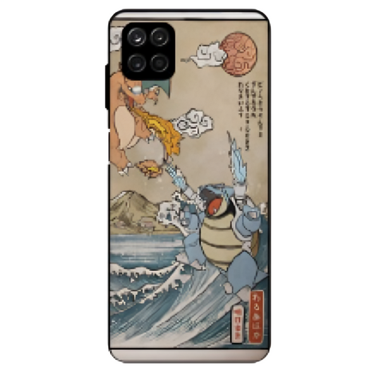 Samsung Galaxy A22 5G Case – Premium Artistic Phone Cover (Metal Glass Finish) – ‘The Great Wave of Kanto’ by Libaadah