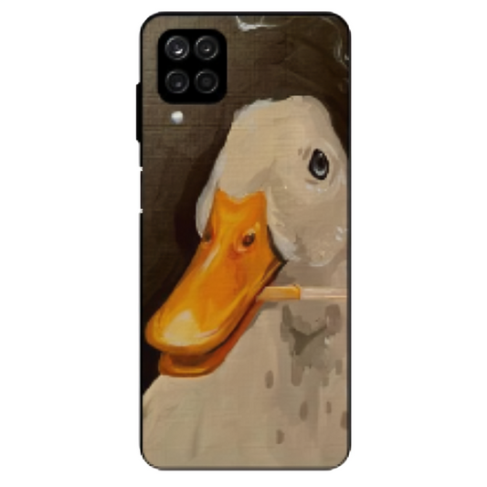 Samsung Galaxy A22 5G Case – Premium Artistic Phone Cover (Metal Glass Finish) – ‘An Existential Duck’ by Libaadah