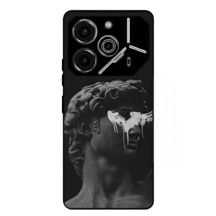 Tecno Pova 6 Pro Case – Premium Artistic Phone Cover (Metal Glass Finish) – ‘Even Statues Bleed’ by Libadah