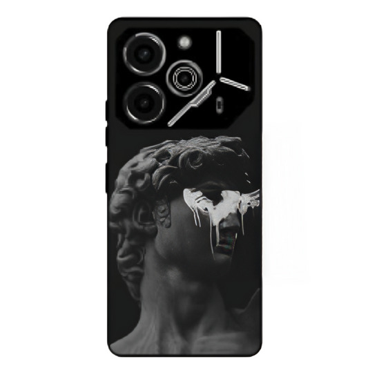 Tecno Pova 6 Pro Case – Premium Artistic Phone Cover (Metal Glass Finish) – ‘Even Statues Bleed’ by Libadah