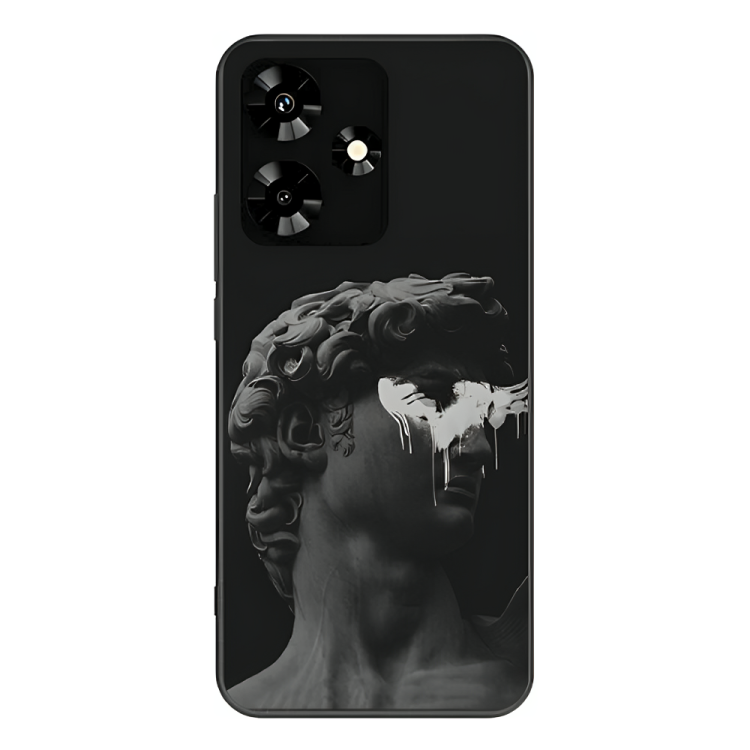 Infinix Hot 30 Case – Premium Artistic Phone Cover (Metal Glass Finish) – ‘Even Statues Bleed’ by Libaadah