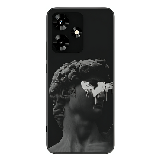 Infinix Hot 30 Case – Premium Artistic Phone Cover (Metal Glass Finish) – ‘Even Statues Bleed’ by Libaadah