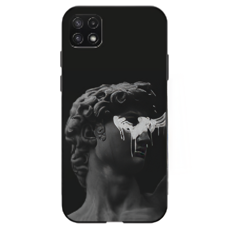 Samsung Galaxy A22 4G Case – Premium Artistic Phone Cover (Metal Glass Finish) – ‘Even Statues Bleed’ by Libaadah