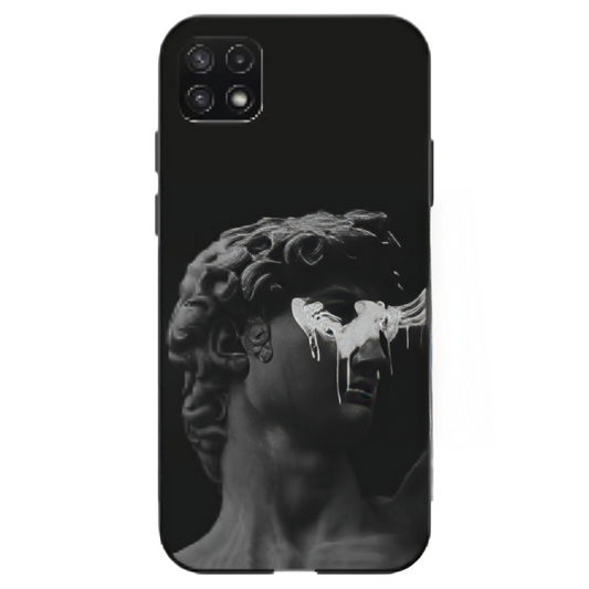 Samsung Galaxy A22 4G Case – Premium Artistic Phone Cover (Metal Glass Finish) – ‘Even Statues Bleed’ by Libaadah
