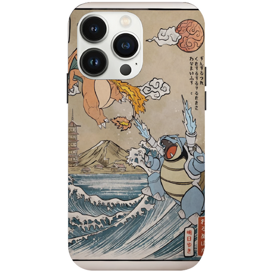 iPhone 16 Pro Case – Premium Artistic Phone Cover (Metal Glass Finish) – ‘The Great Wave of Kanto’ by Libaadah