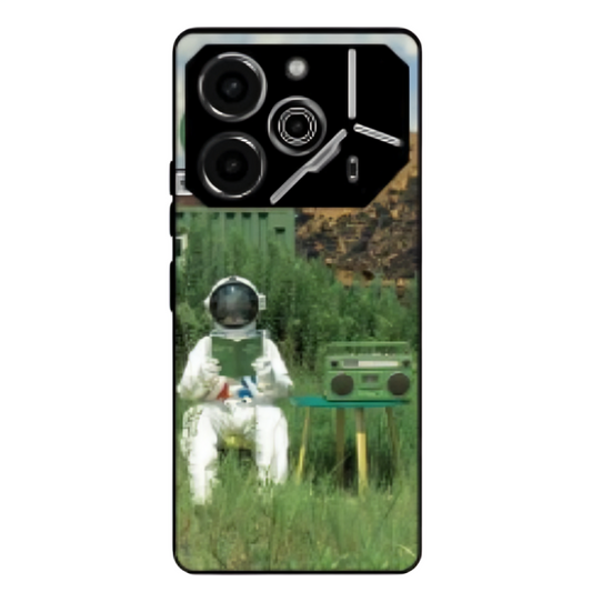 Tecno Pova 6 Pro Case – Premium Artistic Phone Cover (Metal Glass Finish) – ‘The Absence Beneath Happiness’ by Libadah