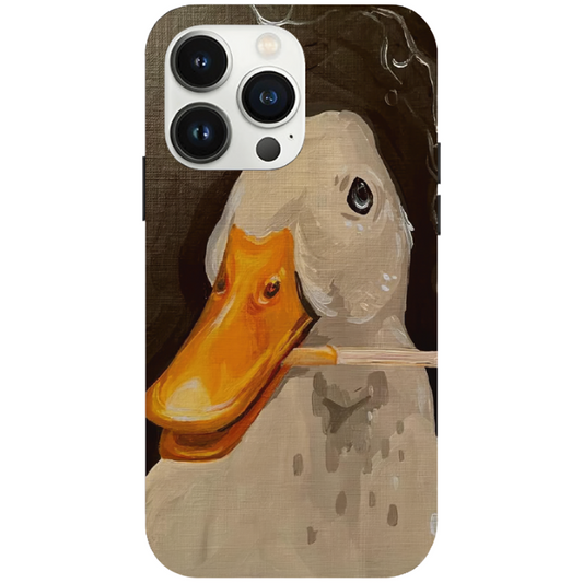 iPhone 16 Pro Max Case – Premium Artistic Phone Cover (Metal Glass Finish) – ‘An Existential Duck’ by Libaadah