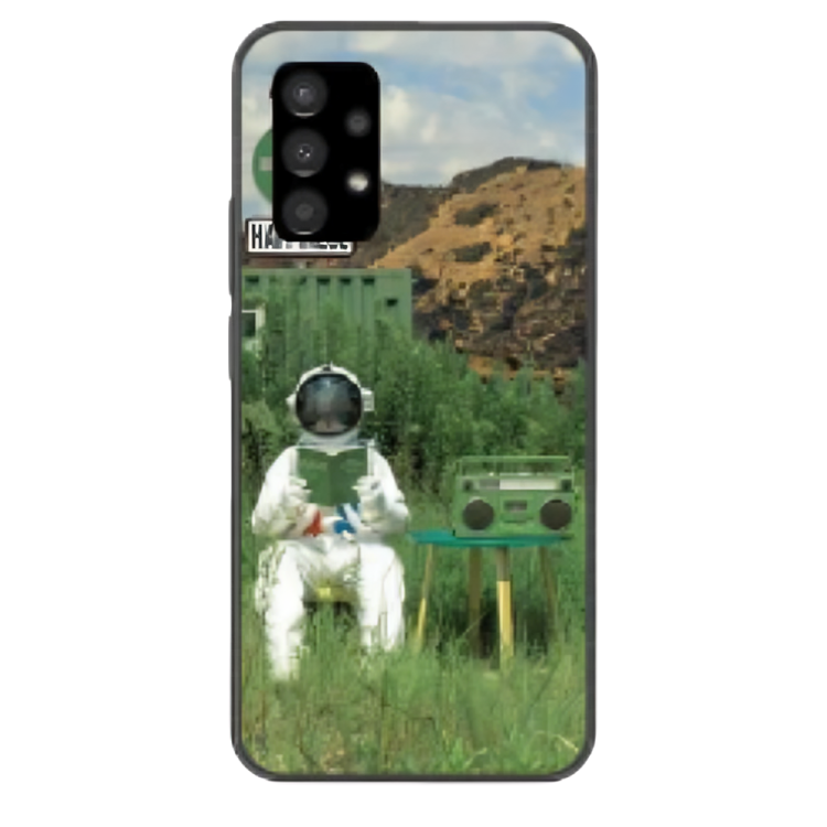 Samsung Galaxy A33 Case – Premium Artistic Phone Cover (Metal Glass Finish) – ‘The Absence Beneath Happiness’ by Libaadah