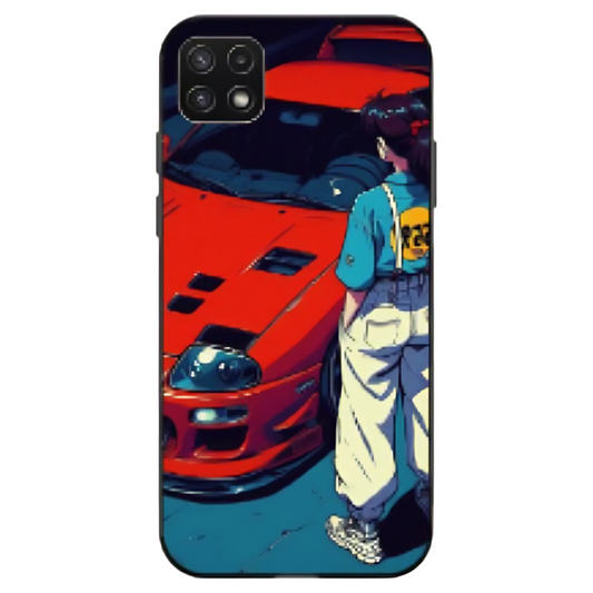 Samsung Galaxy A22 4G Case – Premium Artistic Phone Cover (Metal Glass Finish) – ‘Tomorrow Wears Yesterday’s Face’ by Libaadah