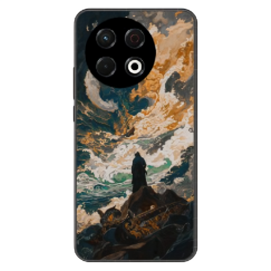 Tecno Spark 30C Case – Premium Artistic Phone Cover (Metal Glass Finish) – ‘Above the Drowning Sea’ by Libadah
