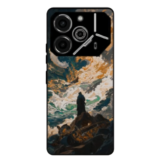 Tecno Pova 6 Case – Premium Artistic Phone Cover (Metal Glass Finish) – ‘Above the Drowning Sea’ by Libadah