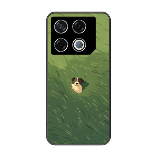 Infinix GT 20 Case – Premium Artistic Phone Cover (Metal Glass Finish) – ‘The dog in the Grass Field’ by Libaadah