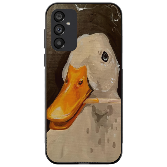 Samsung Galaxy S24 Case – Premium Artistic Phone Cover (Metal Glass Finish) – ‘An Existential Duck’ by Libaadah