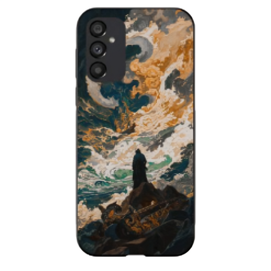 Samsung Galaxy M14 Case – Premium Artistic Phone Cover (Metal Glass Finish) – ‘Above the Drowning Sea' by Libaadah