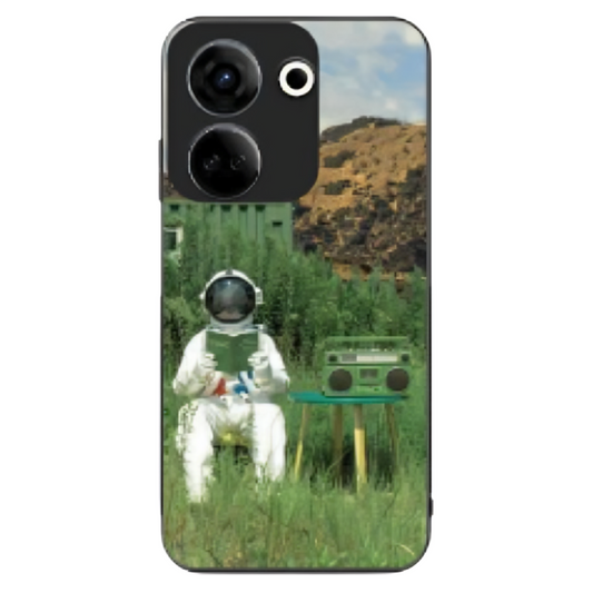 Tecno Camon 20 Case – Premium Artistic Phone Cover (Metal Glass Finish) – ‘The Absence Beneath Happiness’ by Libadah