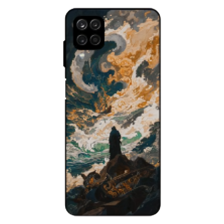 Samsung Galaxy A22 5G Case – Premium Artistic Phone Cover (Metal Glass Finish) – ‘Above the Drowning Sea’ by Libaadah