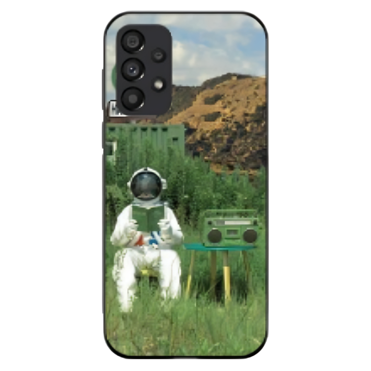 Samsung Galaxy A13 Case – Premium Artistic Phone Cover (Metal Glass Finish) – ‘The Absence Beneath Happiness’ by Libaadah