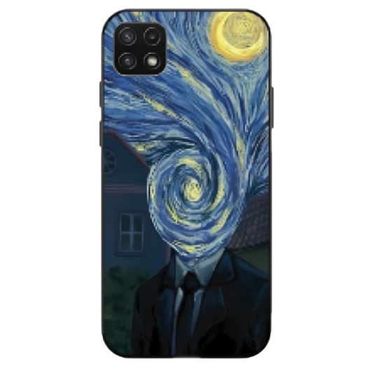 Samsung Galaxy A22 4G Case – Premium Artistic Phone Cover (Metal Glass Finish) – ‘Thoughts Full of Starry Sky’ by Libaadah