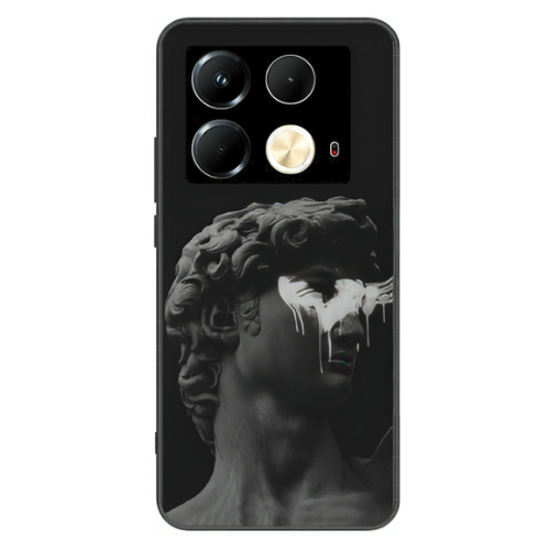 Infinix Note 40 Case – Premium Artistic Phone Cover (Metal Glass Finish) – ‘Even Statues Bleed’ by Libaadah