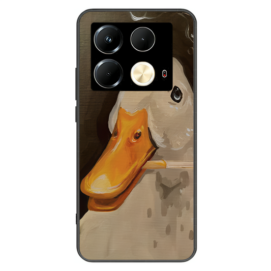 Infinix Note 40 Case – Premium Artistic Phone Cover (Metal Glass Finish) – ‘An Existential Duck’ by Libaadah