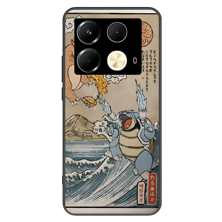 Infinix Note 40 Case – Premium Artistic Phone Cover (Metal Glass Finish) – ‘The Great Wave of Kanto’ by Libaadah