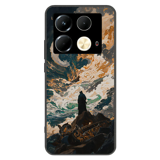Infinix Note 40 Case – Premium Artistic Phone Cover (Metal Glass Finish) – ‘Above the Drowning Sea’ by Libaadah