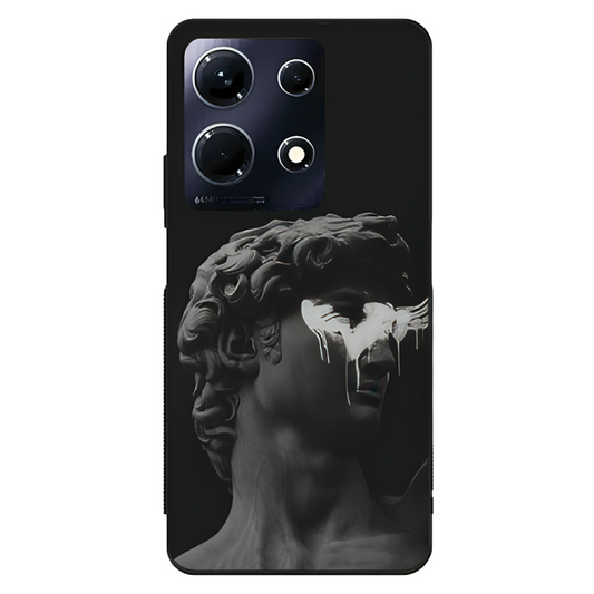 Infinix Note 30 Case – Premium Artistic Phone Cover (Metal Glass Finish) – ‘Even Statues Bleed’ by Libaadah