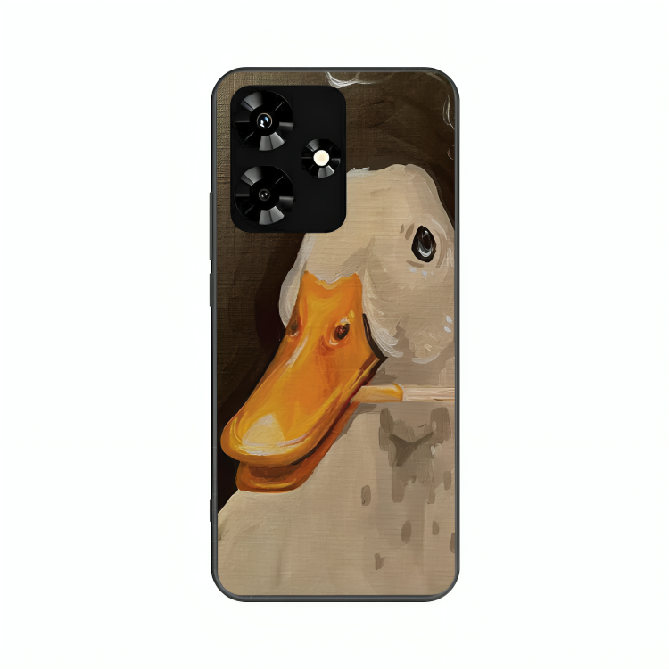 Infinix Hot 30 case featuring 'An Existential Duck' Artwork by Libaadah – premium artistic design with metal-glass finish