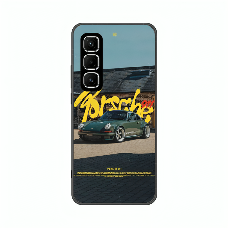 Infinix Hot 50 case featuring 'The Future of Yesterday' Artwork by Libaadah – premium artistic design with metal-glass finish