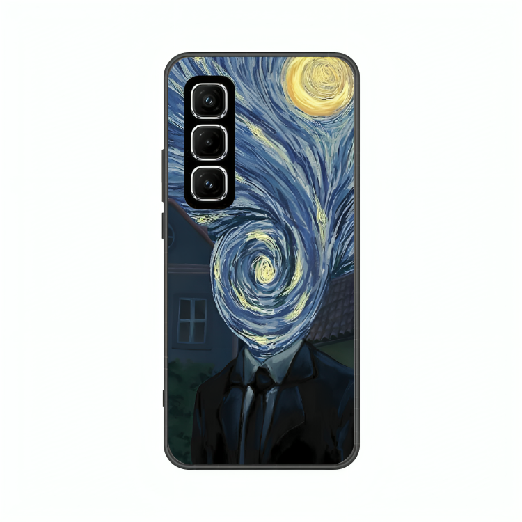 Infinix Hot 50 case featuring 'Thoughts Full of Starry Sky' Artwork by Libaadah – premium artistic design with metal-glass finish