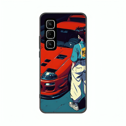 Infinix Hot 50 case featuring 'Tomorrow Wears Yesterday' Artwork by Libaadah – premium artistic design with metal-glass finish