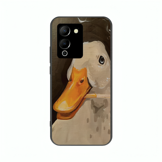 Infinix Note 12 case featuring 'An Existential Duck' Artwork by Libaadah – premium artistic design with metal-glass finish