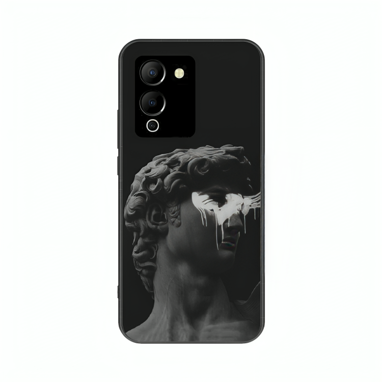 Infinix Note 12 case featuring 'Even Statues Bleed' Artwork by Libaadah – premium artistic design with metal-glass finish
