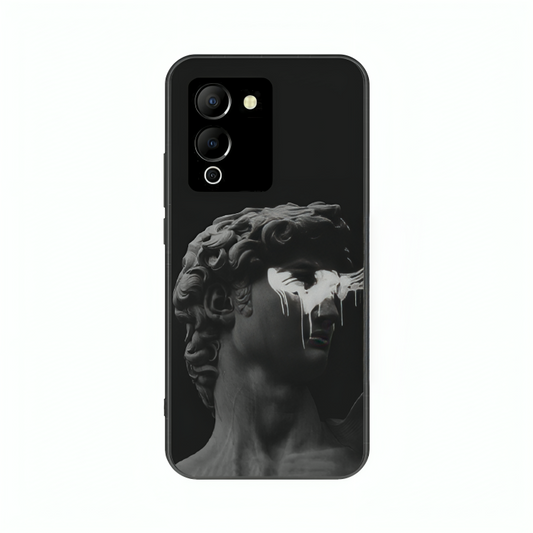 Infinix Note 12 case featuring 'Even Statues Bleed' Artwork by Libaadah – premium artistic design with metal-glass finish