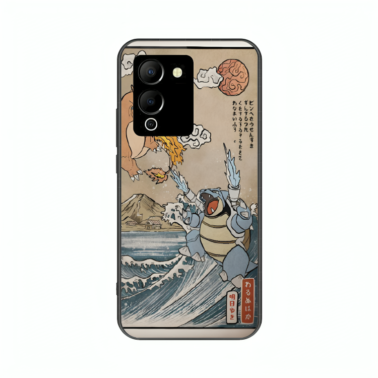 Infinix Note 12 case featuring 'The Great Wave of Kanto' Artwork by Libaadah – premium artistic design with metal-glass finish