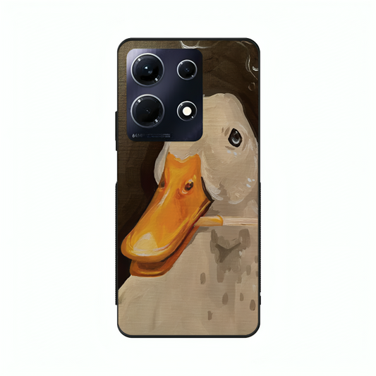 Infinix Note 30 case featuring 'An Existential Duck' Artwork by Libaadah – premium artistic design with metal-glass finish
