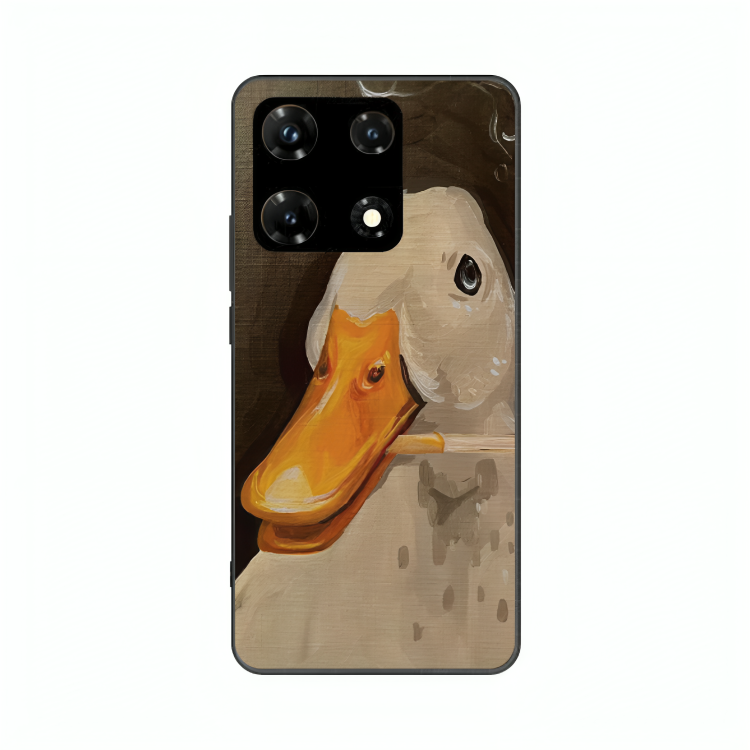 Infinix Note 30 Pro case featuring 'An Existential Duck' Artwork by Libaadah – premium artistic design with metal-glass finish