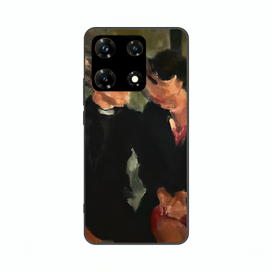 Infinix Note 30 Pro case featuring 'The Melancholy of Happy Hours' Artwork by Libaadah – premium artistic design with metal-glass finish