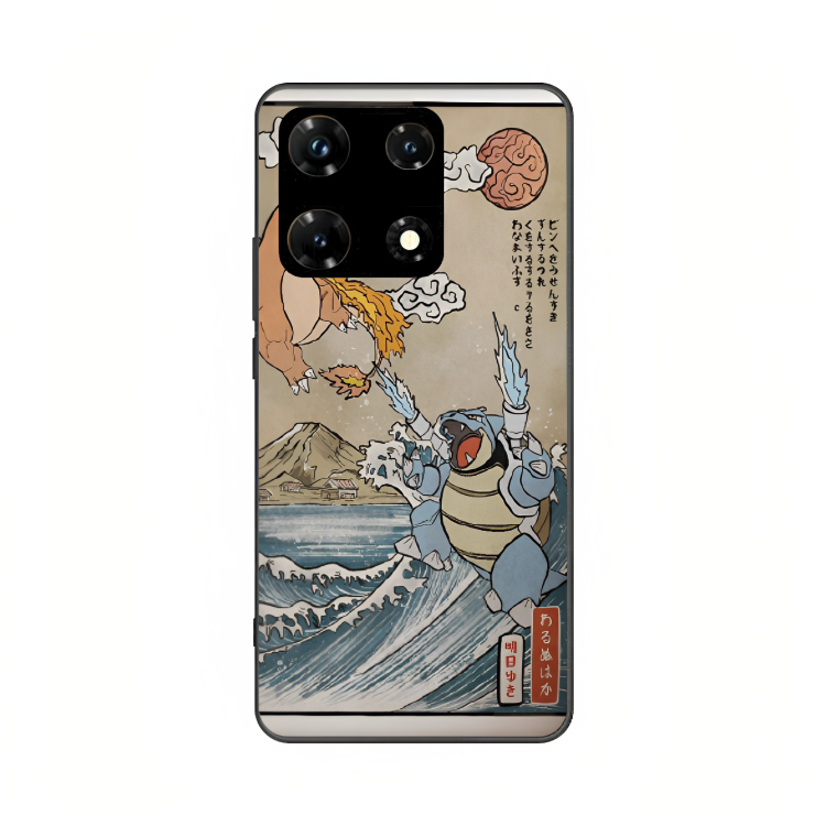 Infinix Note 30 Pro case featuring 'The Great Wave of Kanto' Artwork by Libaadah – premium artistic design with metal-glass finish