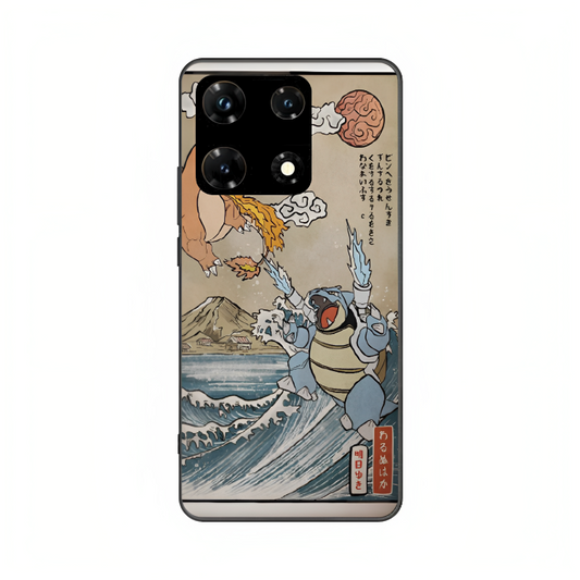 Infinix Note 30 Pro case featuring 'The Great Wave of Kanto' Artwork by Libaadah – premium artistic design with metal-glass finish