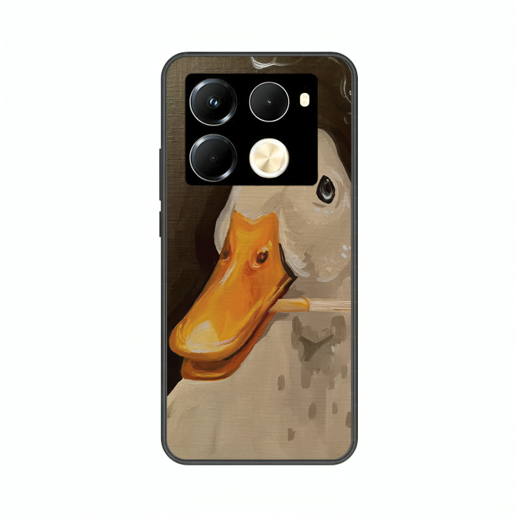 Infinix Note 40 Pro case featuring 'An Existential Duck' Artwork by Libaadah – premium artistic design with metal-glass finish