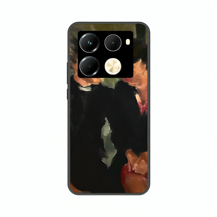 Infinix Note 40 Pro case featuring 'The Melancholy of Happy Hours' Artwork by Libaadah – premium artistic design with metal-glass finish