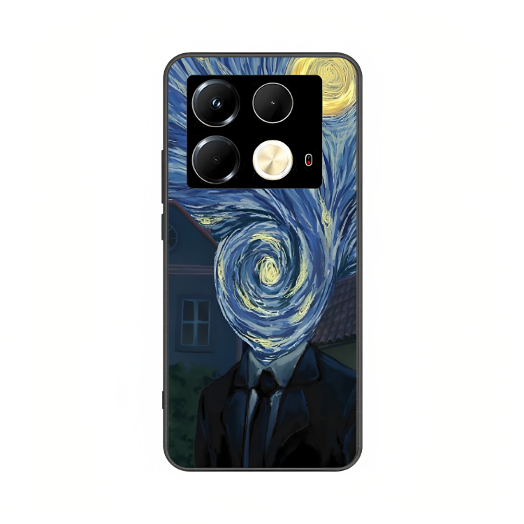 Infinix Note 40 case featuring 'Thoughts Full of Starry Sky' Artwork by Libaadah – premium artistic design with metal-glass finish