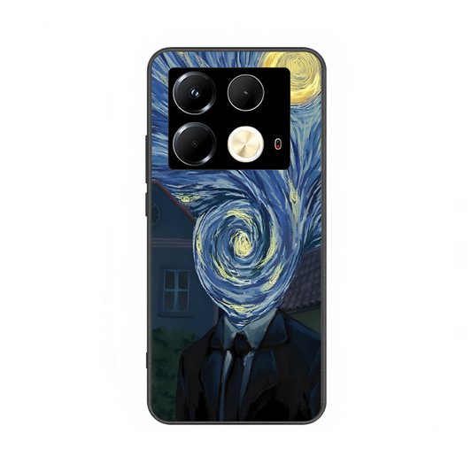 Infinix Note 40 case featuring 'Thoughts Full of Starry Sky' Artwork by Libaadah – premium artistic design with metal-glass finish