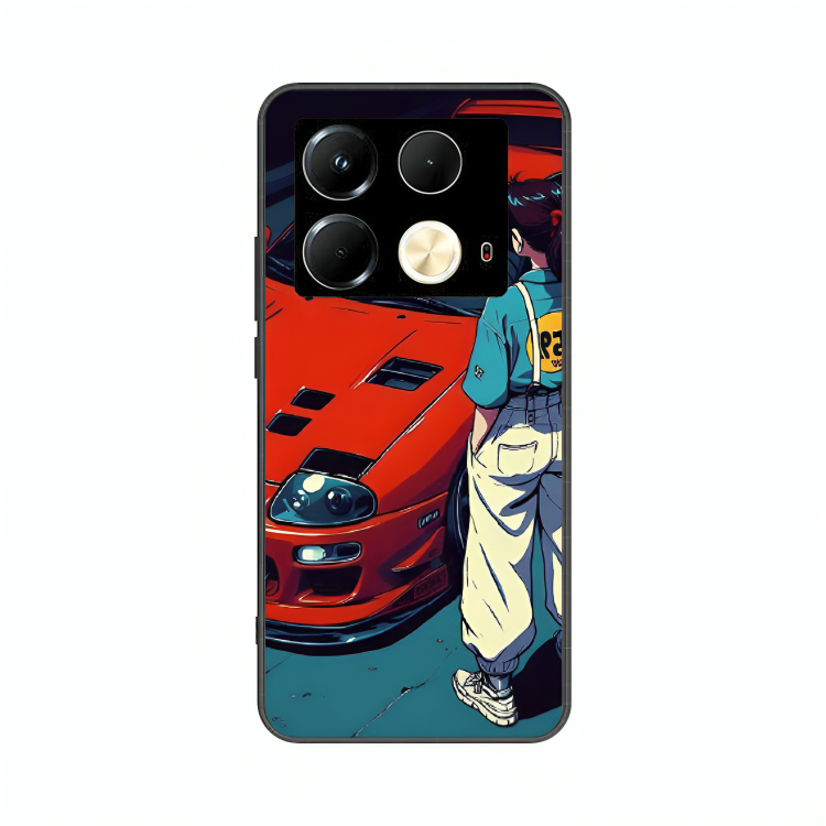 Infinix Note 40 case featuring 'Tomorrow Wears Yesterday' Artwork by Libaadah – premium artistic design with metal-glass finish