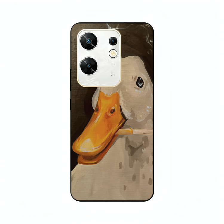 Infinix Zero 30 case featuring 'An Existential Duck' Artwork by Libaadah – premium artistic design with metal-glass finish