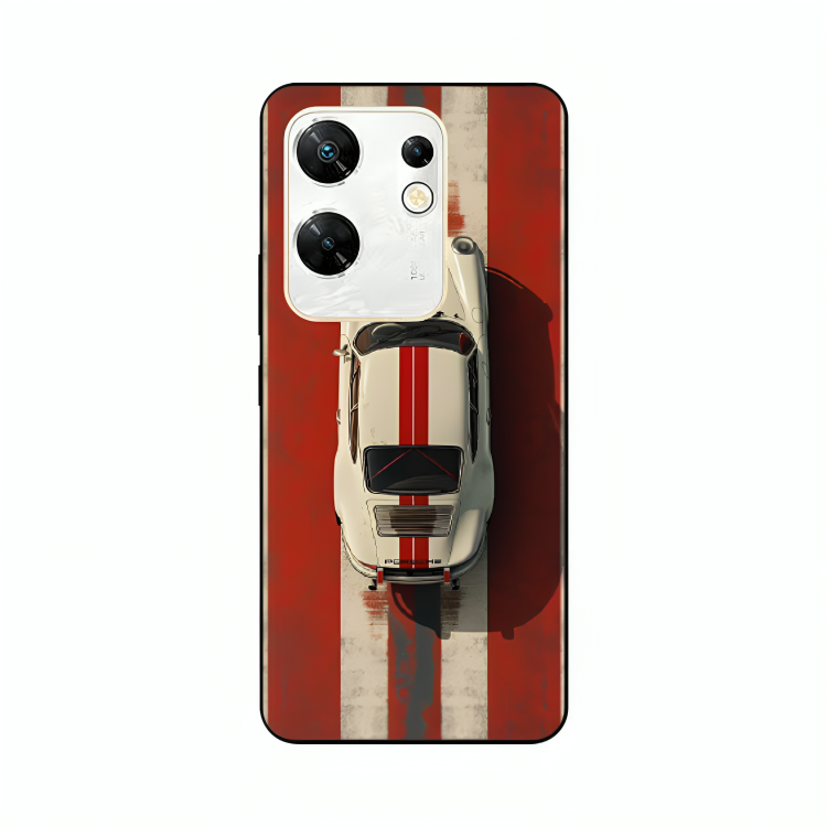 Infinix Zero 30 case featuring 'Red Stripes of Freedom' Artwork by Libaadah – premium artistic design with metal-glass finish