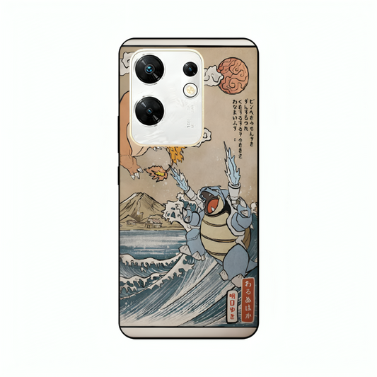 Infinix Zero 30 case featuring 'The Great Wave of Kanto' Artwork by Libaadah – premium artistic design with metal-glass finish
