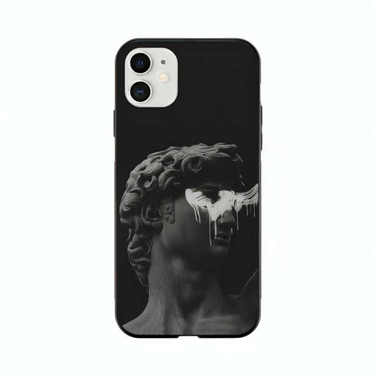 iPhone 12 mini case featuring 'Even Statues Bleed' Artwork by Libaadah – premium artistic design with metal-glass finish
